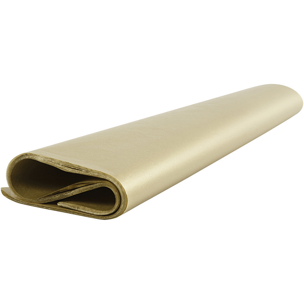 Papier de soie or, Feuilles 50x70 cm, 14 g, 25Feuilles