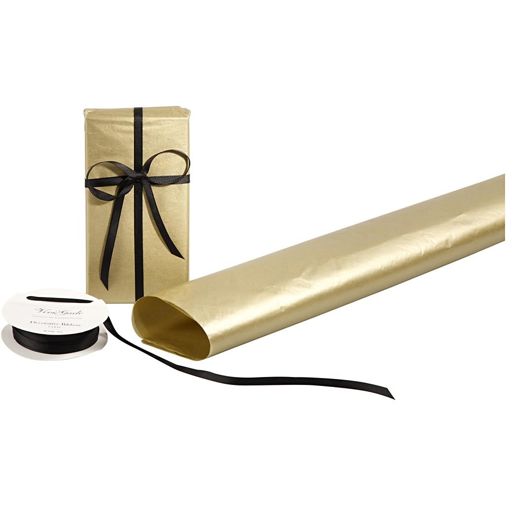 Papier de soie or, Feuilles 50x70 cm, 14 g, 25Feuilles