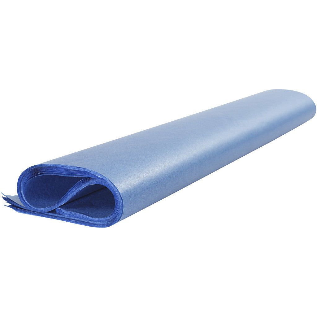 Papier de soie Bleu, Feuilles 50x70 cm, 14 g, 25Feuilles