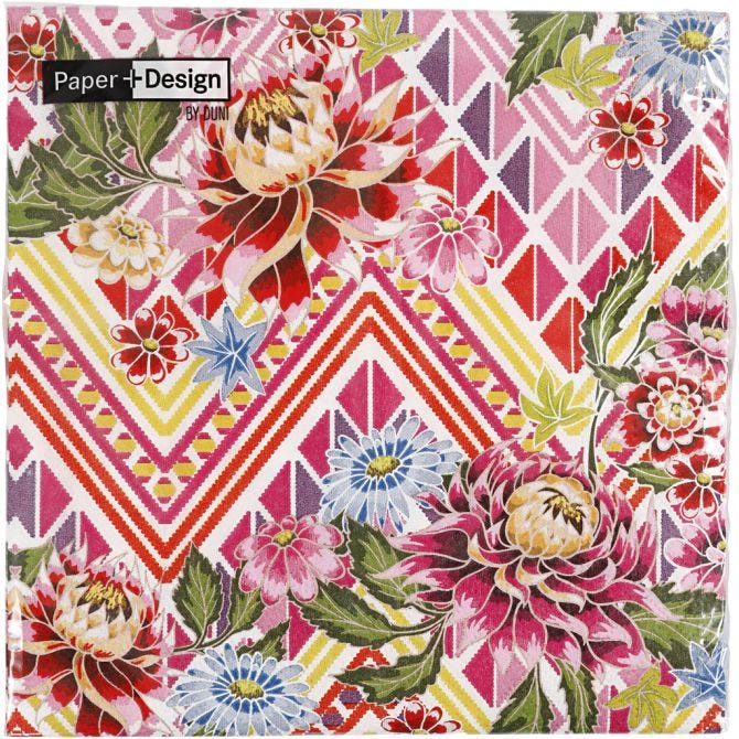 Serviettes de table: Fleurs, taille 33x33 cm, 20 pc