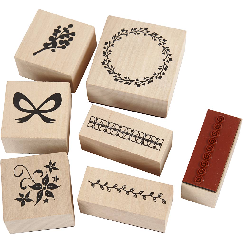 Stamp set, h: 26 mm, nature