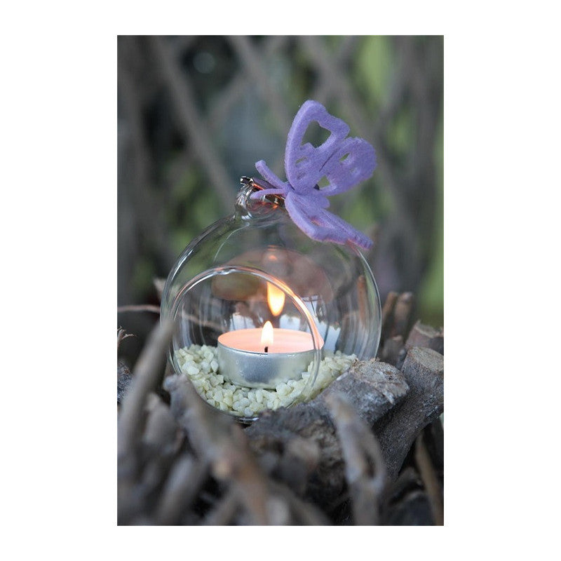 Boule en verre pour bougie chauffe-plat Ø 12 cm x 12,5 cm - 4 pièces
