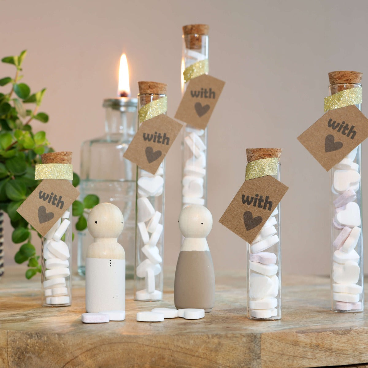 Tubes en verre Ø2 cm et 19 cm de haut - 12 pièces.