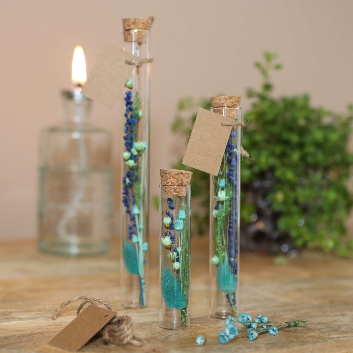 Tubes en verre Ø2 cm et 19 cm de haut - 12 pièces.