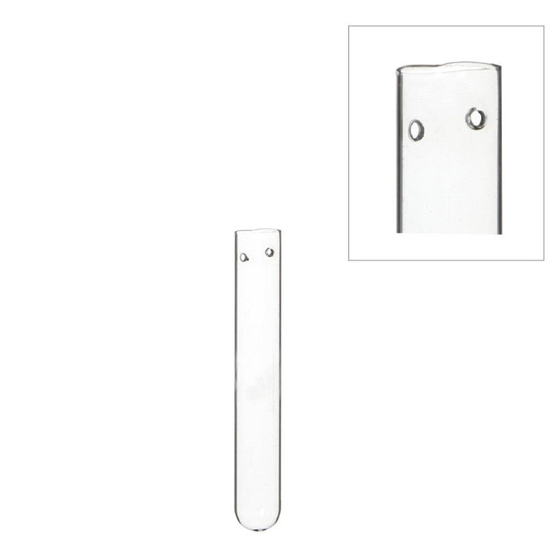 Tube à essai avec 2 trous Ø 1,5 cm, H. 10 cm - 12 pièces