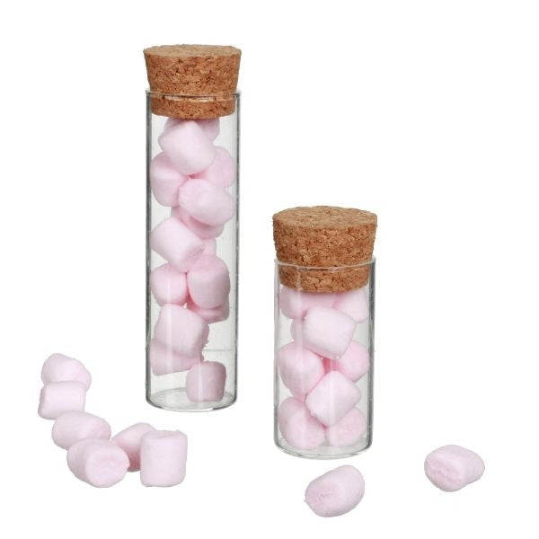 Tube en verre avec bouchon de liège, 30x100mm - 12 pcs