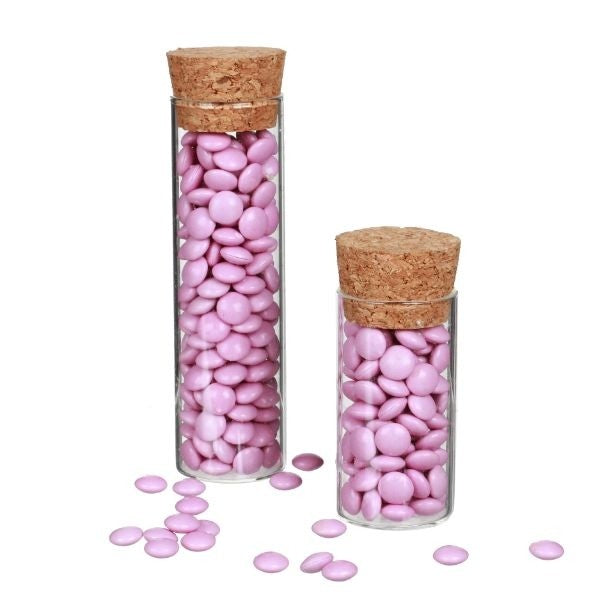Tube en verre avec bouchon de liège, 30x100mm - 12 pcs