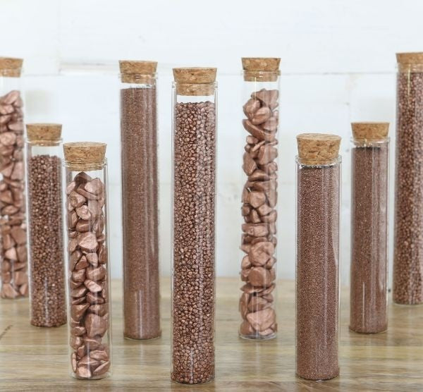 Tube en verre avec bouchon de liège, 30x150mm - 6 pcs