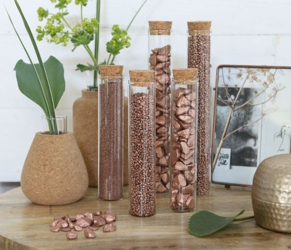 Tube en verre avec bouchon de liège, 30x200mm - 6 pcs