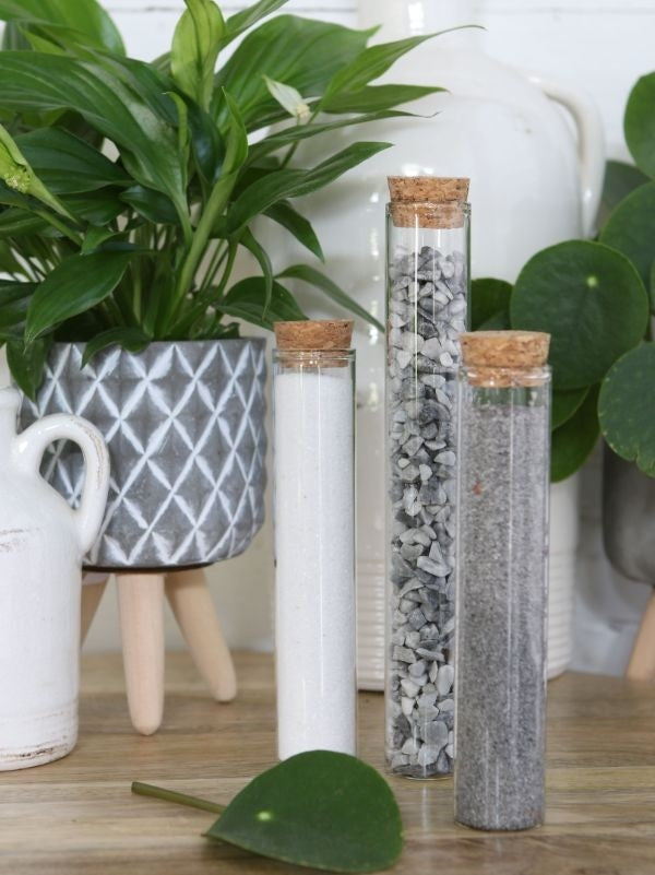 Tube en verre avec bouchon de liège, 30x150mm - 6 pcs