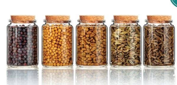 Bocal en verre avec Liège, 45x75mm - 6 pcs