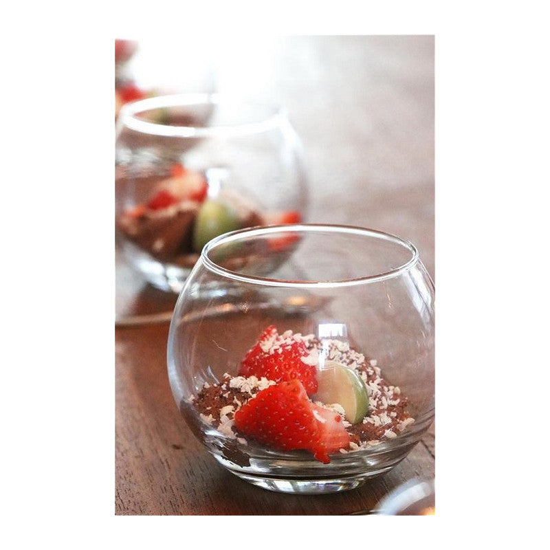 Pot boule en verre Ø 10 cm, H. 8 cm - 6 pièces