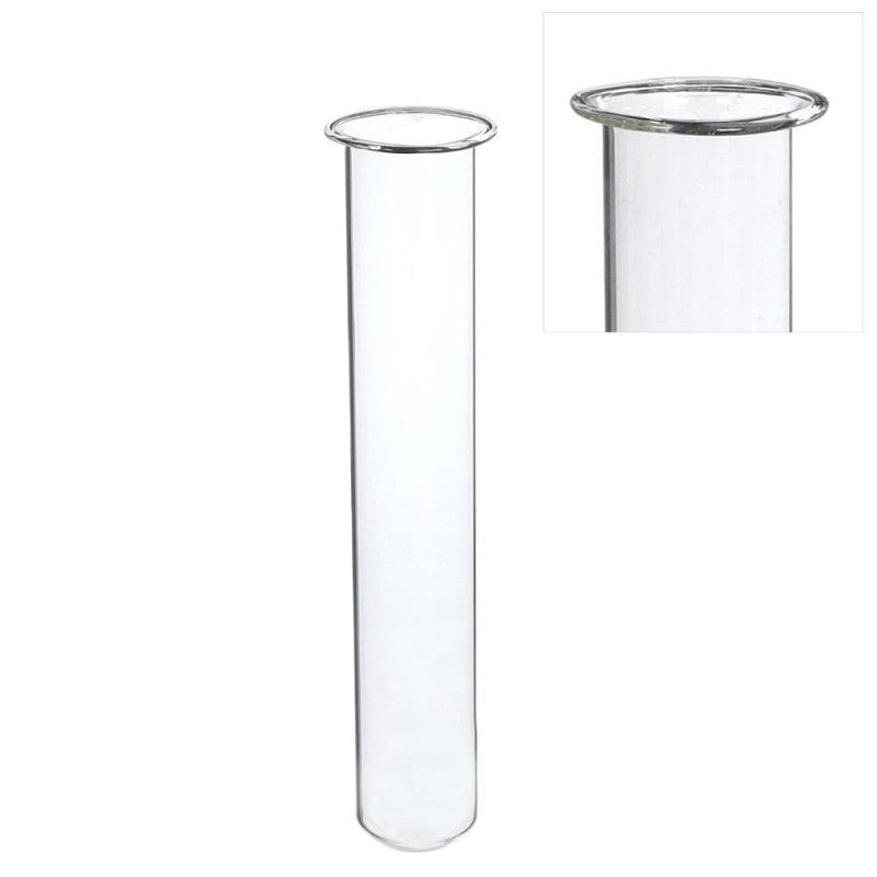 Tube à essai en verre Ø 3 cm, H. 20 cm, avec anneau Ø 4 cm - 6 pièces