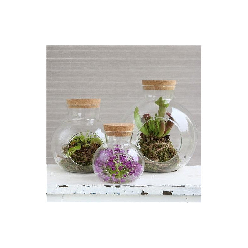 Sphère en verre avec bouchon en liège Ø 14 cm, H. 15 cm - 1 pièce