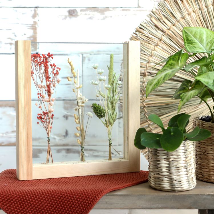 Support en bois pour fleurs séchées, etc. 21 cm de haut (1 pièce)