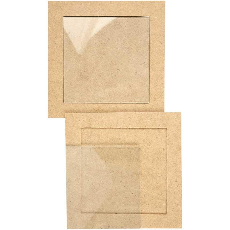 Dessous de plat en verre blanc, taille extérieure 15x15x0.5 cm