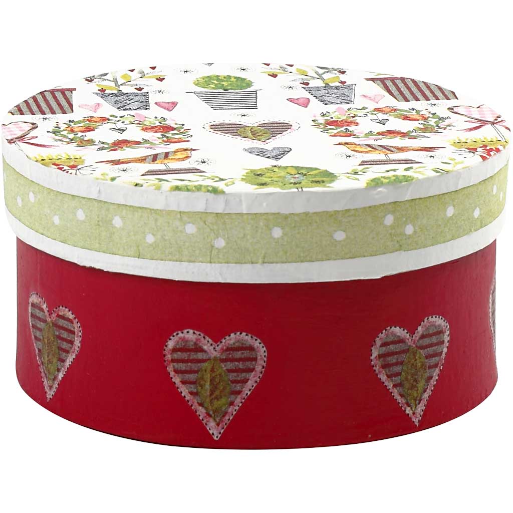 Boîtes rondes, P: 10+13+16 cm, H: 5+6.5+7.5 cm - 3 pcs