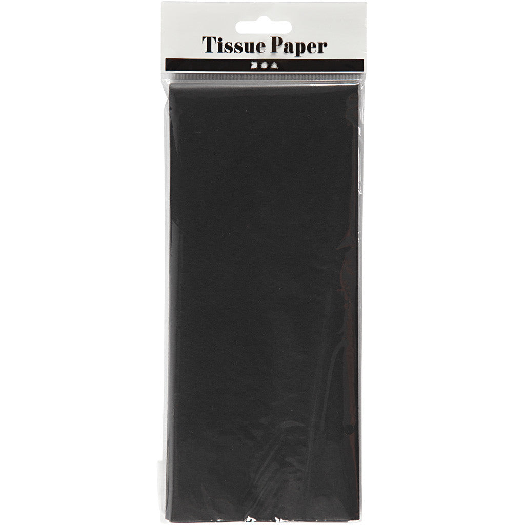 Papier de soie Noir, 50x70 cm, 14 g, 10 Feuilles/ 1 paquet