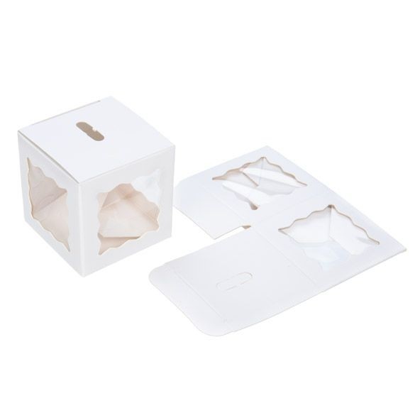 boite en kraft blanc avec fenètres sur 3 cotés 50x50x50 mm - 25 pieces [WGWG347