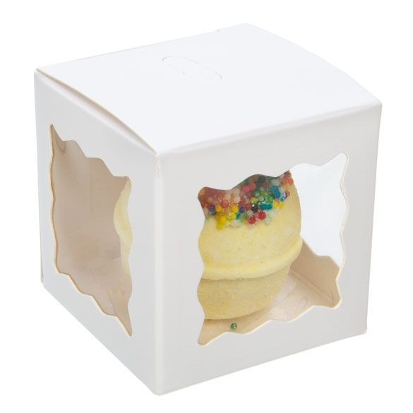 Kraft Gift Boxes White with 3 windows 50x50x50mm