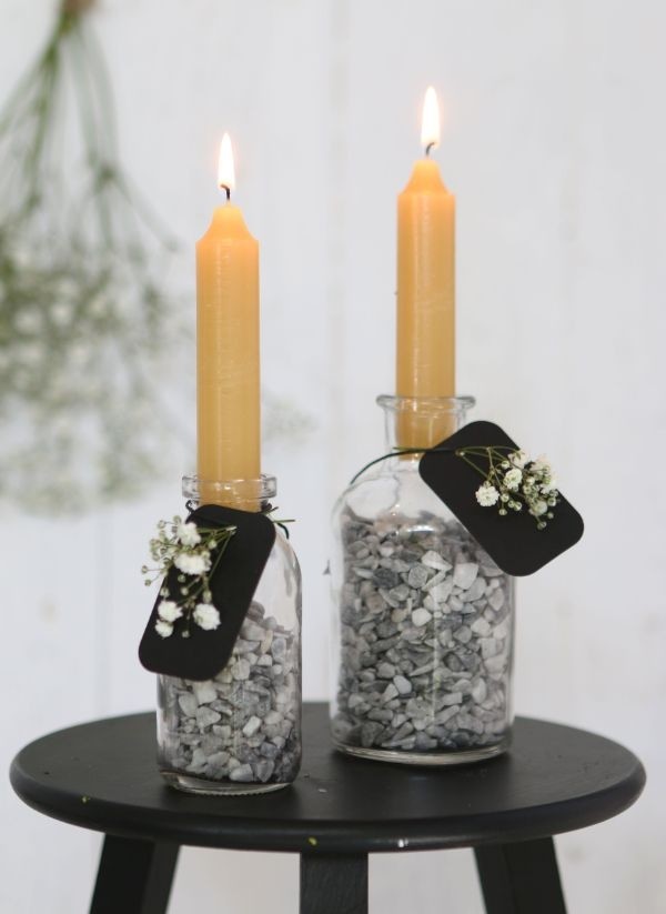 Bougies es de table Anthracite, 110 mm - 7 pcs