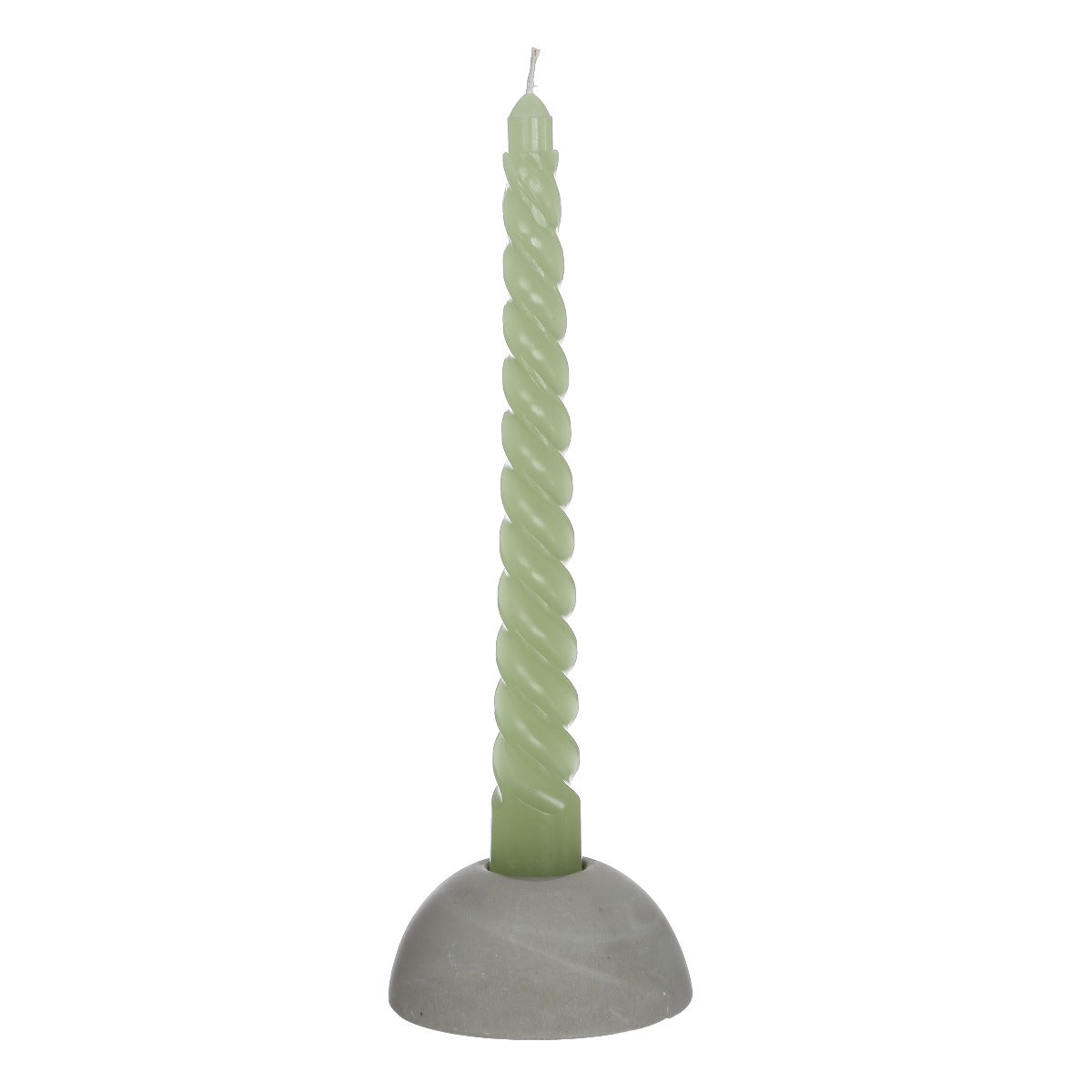 Bougies torsadées vertes 19 cm de haut - 4 pièces