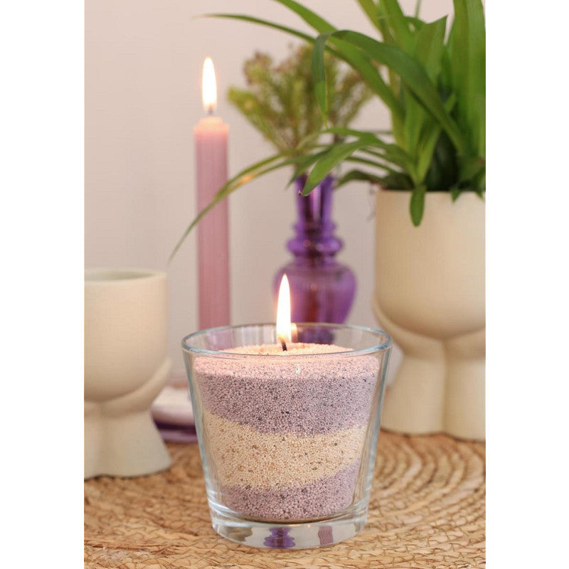 Bougie Pearlsand 400 g lavande-gris - 6 pièces