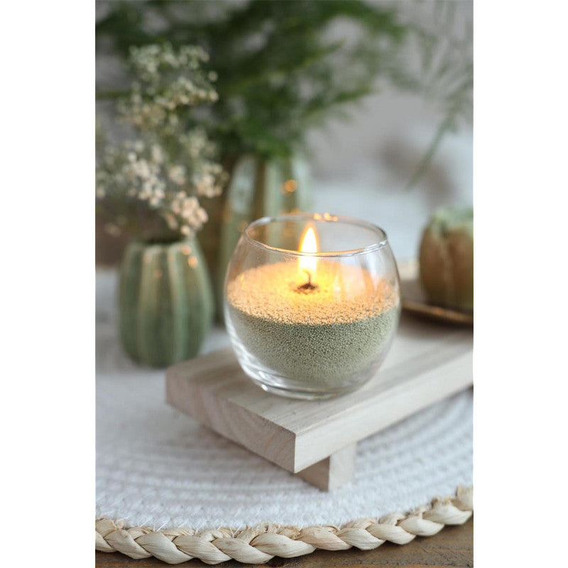 Bougie Pearlsand 400 g vert clair - 6 pièces