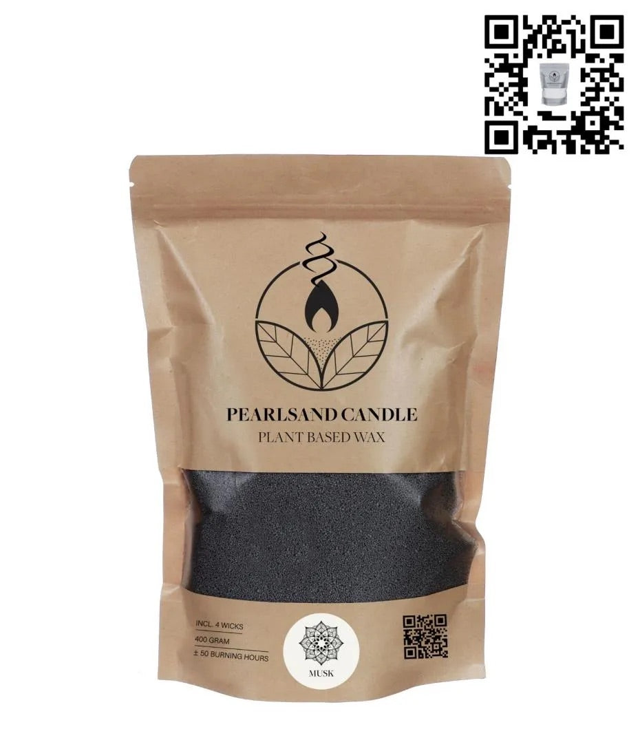 Bougie parfumée Pearlsand 400 g musc - 6 pièces