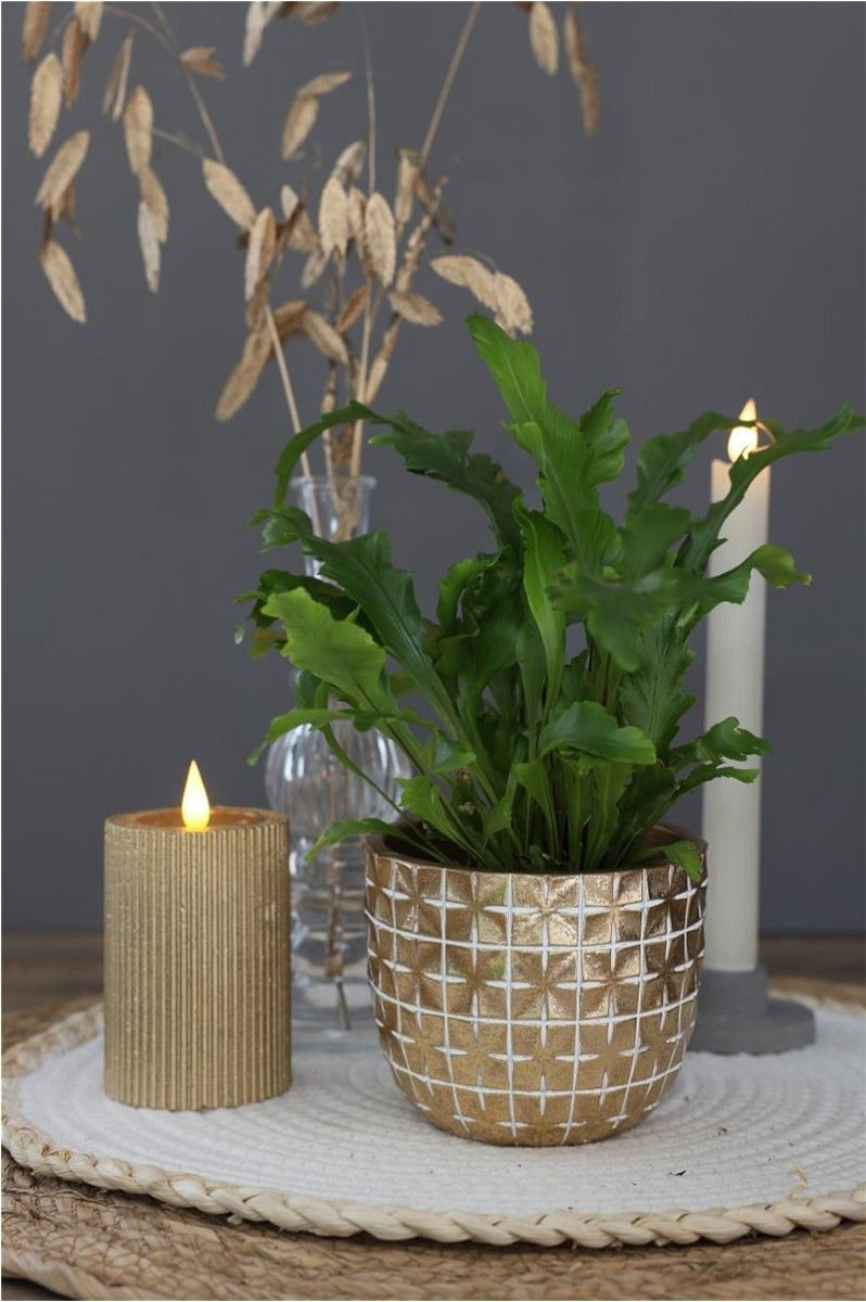 Pot de fleurs hanoi Ø100 x h:84 mm or - 6 Pcs