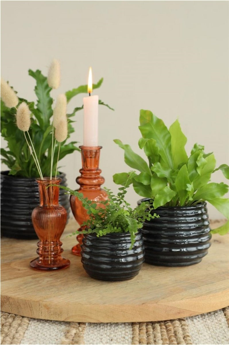 Pot Noir Anthracite Rise Ø130 x h: 155 mm - 4 Pcs