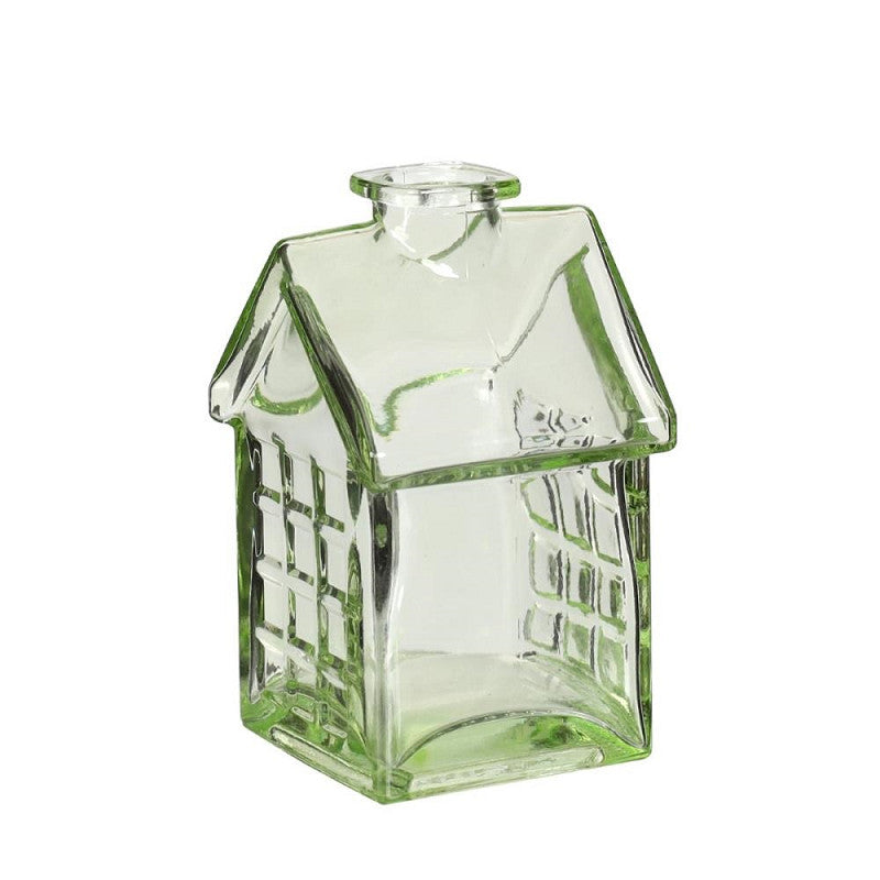 Maison en verre vert clair L. 7 x l. 7,5 x H. 12 cm - 12 pièces