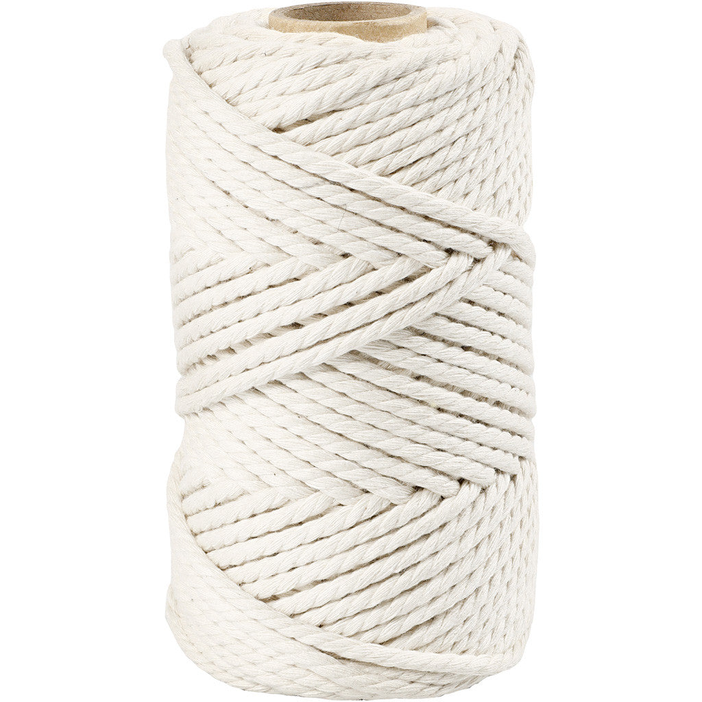 Macramé Blanc cassé, L: 55 m, P: 4 mm, 330 g/ 1 Rouleau L