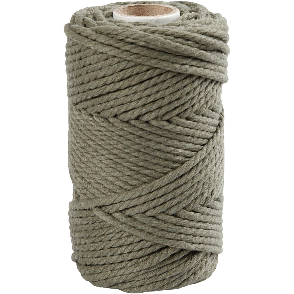 Macramé cord, moss green, L: 55 mtr, D: 4 mm, 330 g