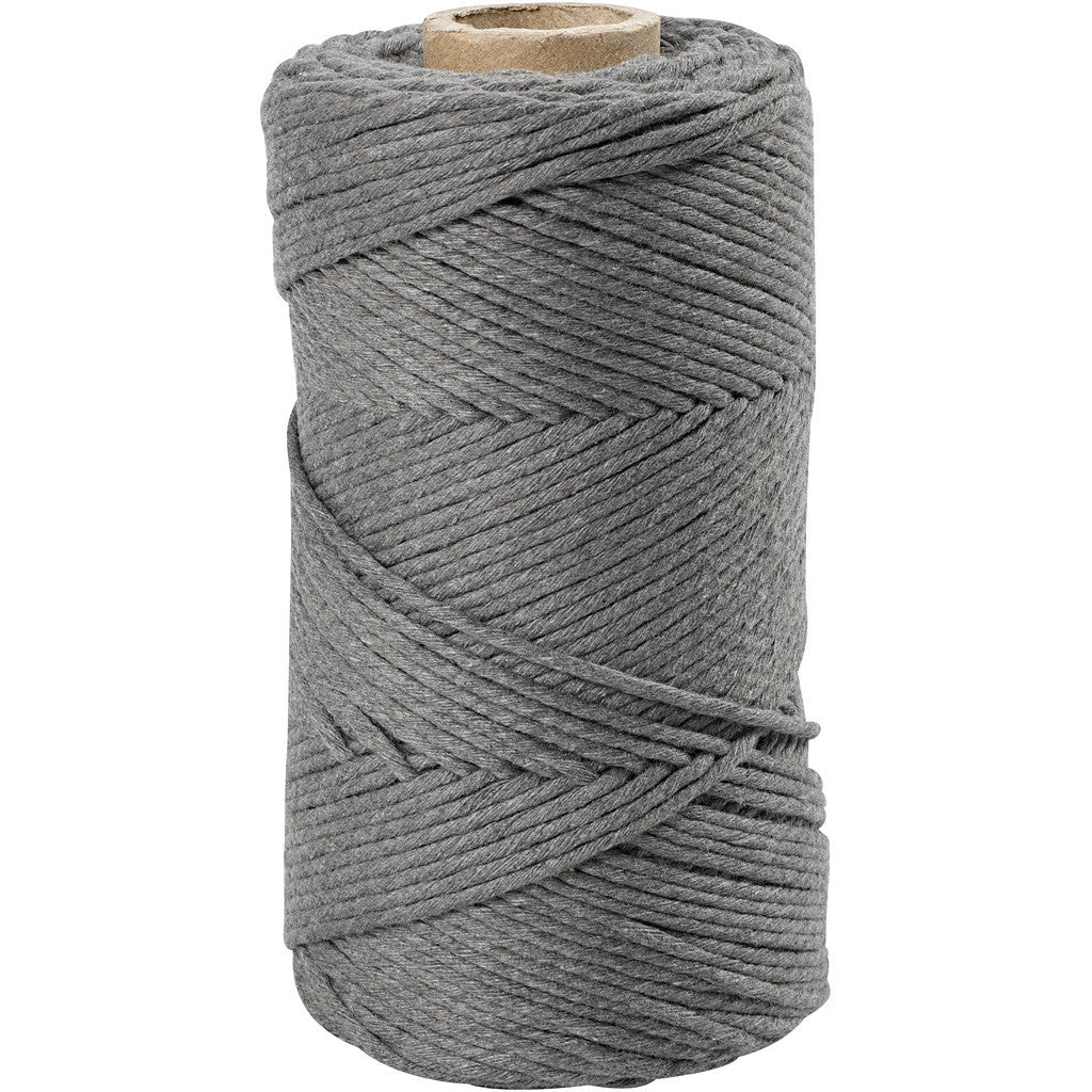 Macramé Gris, L: 198 m, P: 2 mm, 330 g/ 1 Rouleau L