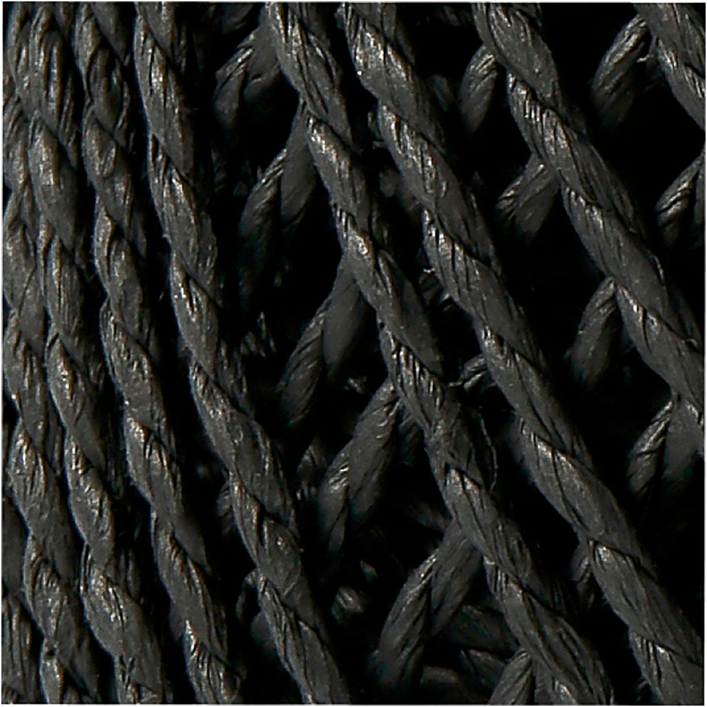 Ficelle en papier Noir, 2.5 - 3 mm d'épaisseur - 150 gr