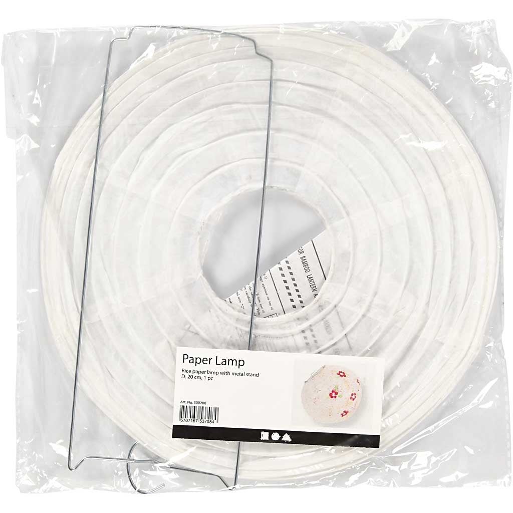 Lampe en papier de riz Blanchesronde, P: 20 cm, 1 pc