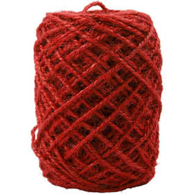 Chanvre naturelle, épaisseur 1 -2 mm, Rouge - 150 mtr