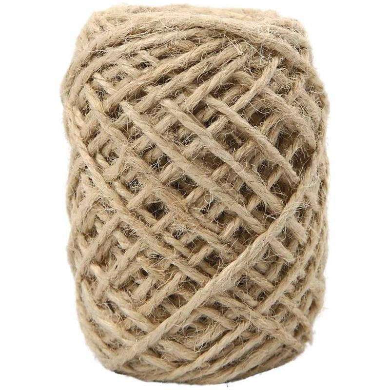 Chanvre naturelle, épaisseur 1 -2 mm, naturelle - 30 mtr