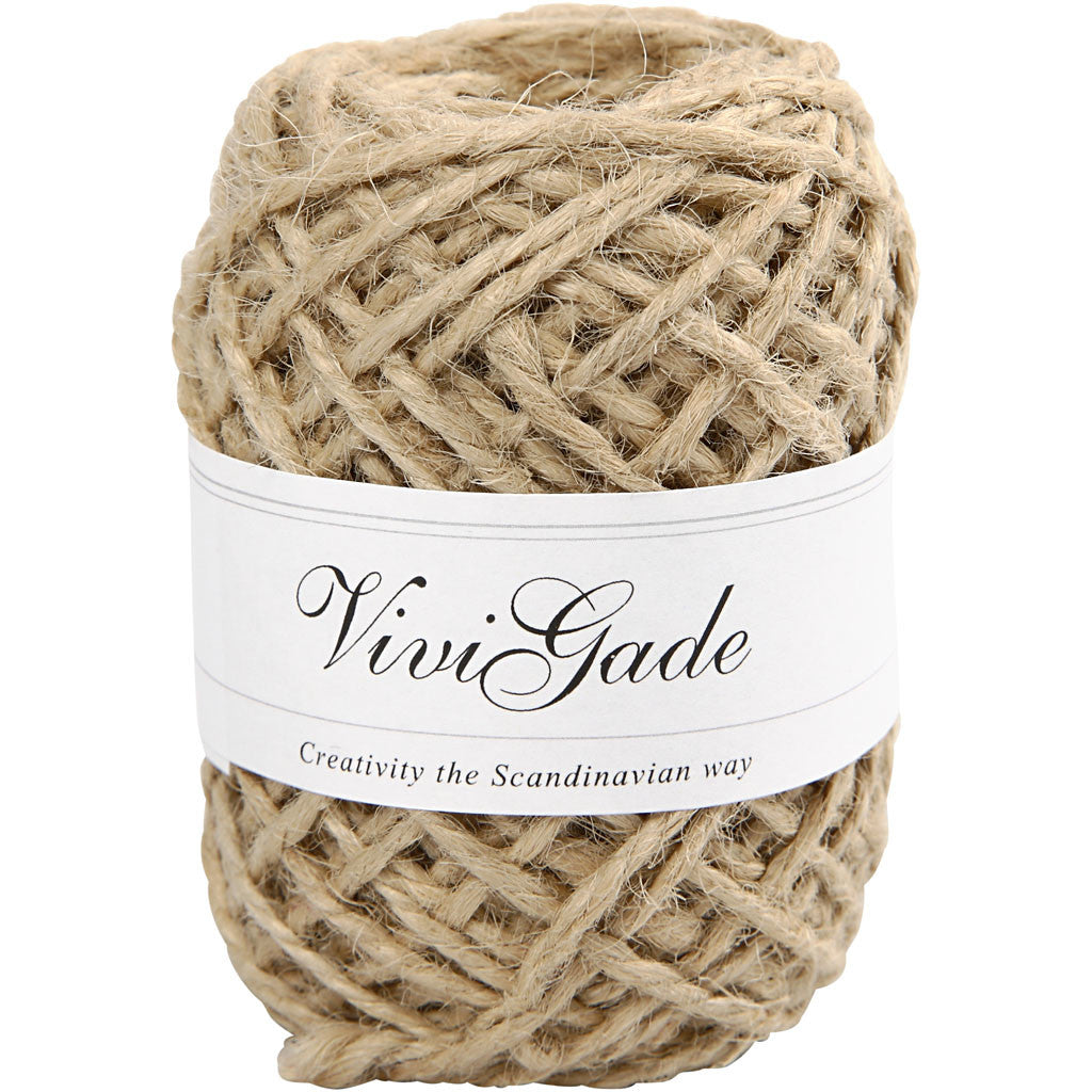 Chanvre naturelle, épaisseur 1 -2 mm, naturelle - 30 mtr
