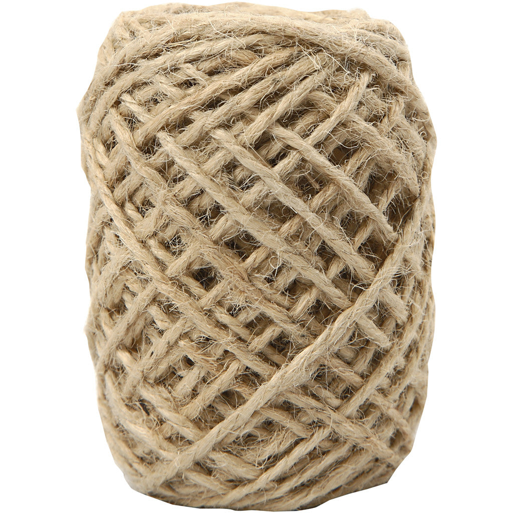 Chanvre naturelle, épaisseur 1 -2 mm, naturelle - 30 mtr