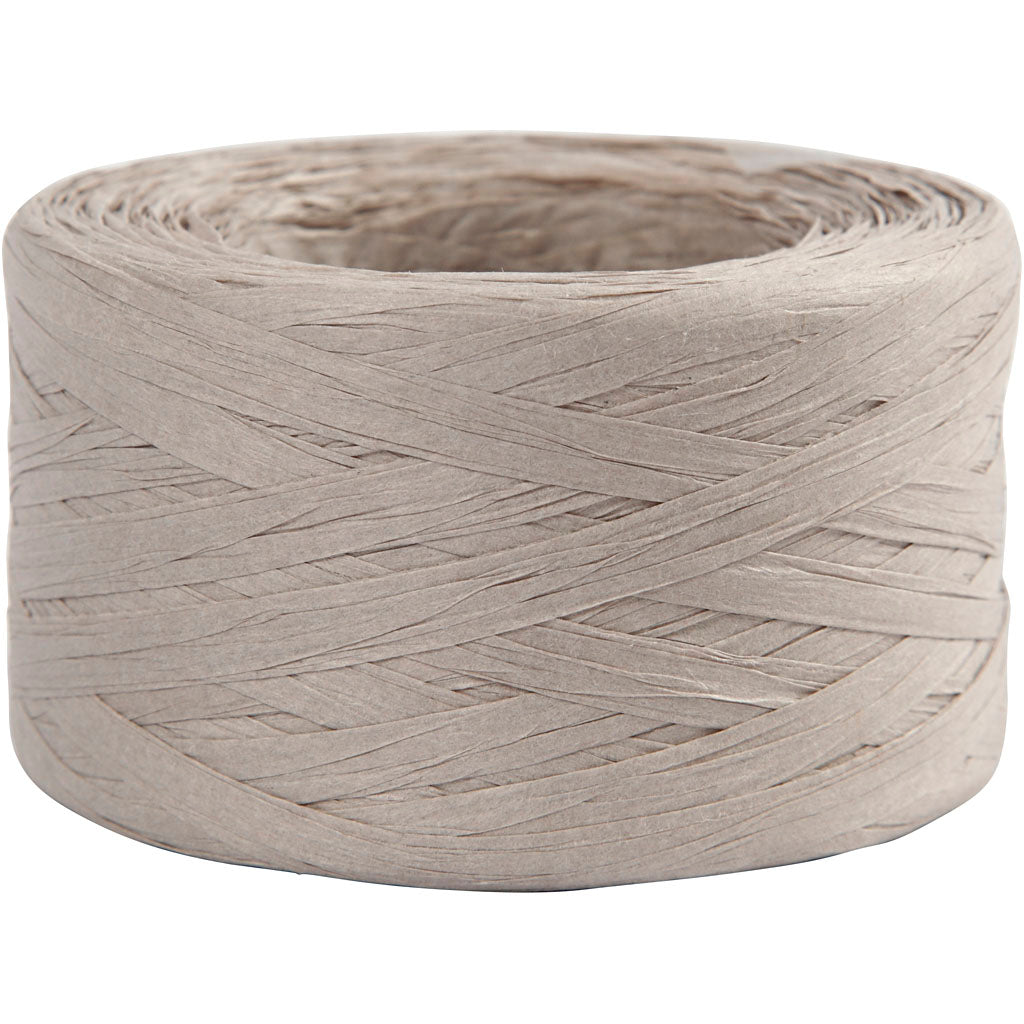 Paper raffia yarn, Light grey, W: 7