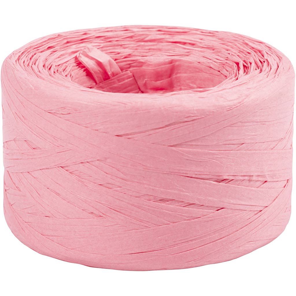 Paper raffia yarn, Light rose, W: 7