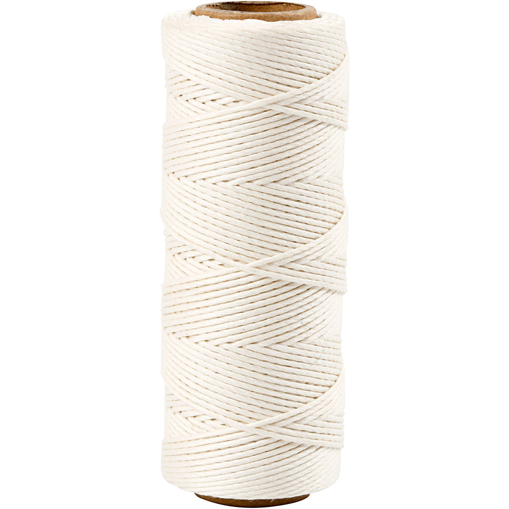Bamboo Cord, white, thickness 1 mm, 65 mtr