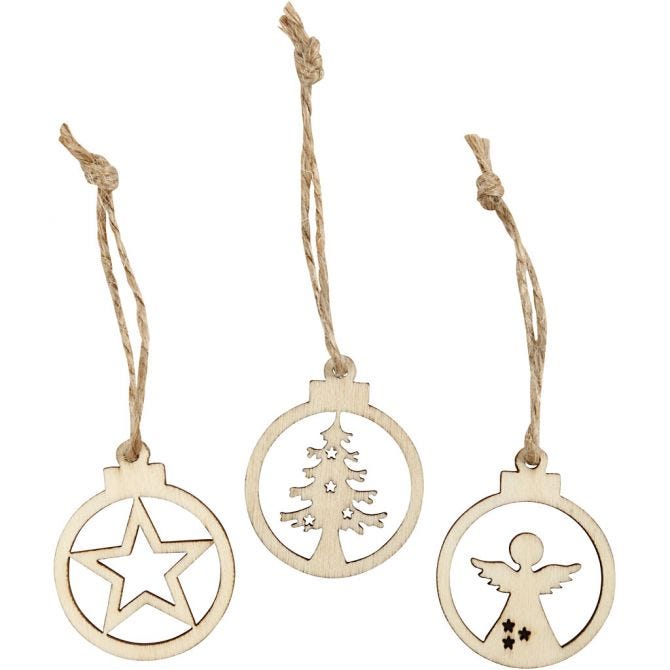 Décoration de NoëL suspension, P: 3 cm, épaisseur 2,7 mm