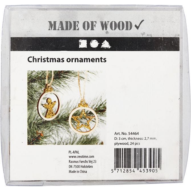 Décoration de NoëL suspension, P: 3 cm, épaisseur 2,7 mm