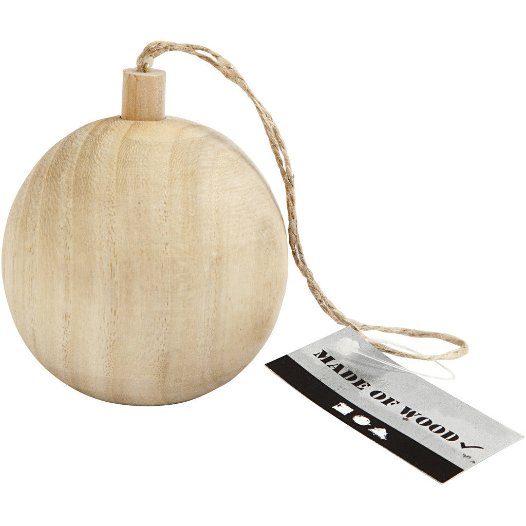 Ornement de Noël, P: 6.4 cm, paulownia - 1 pc