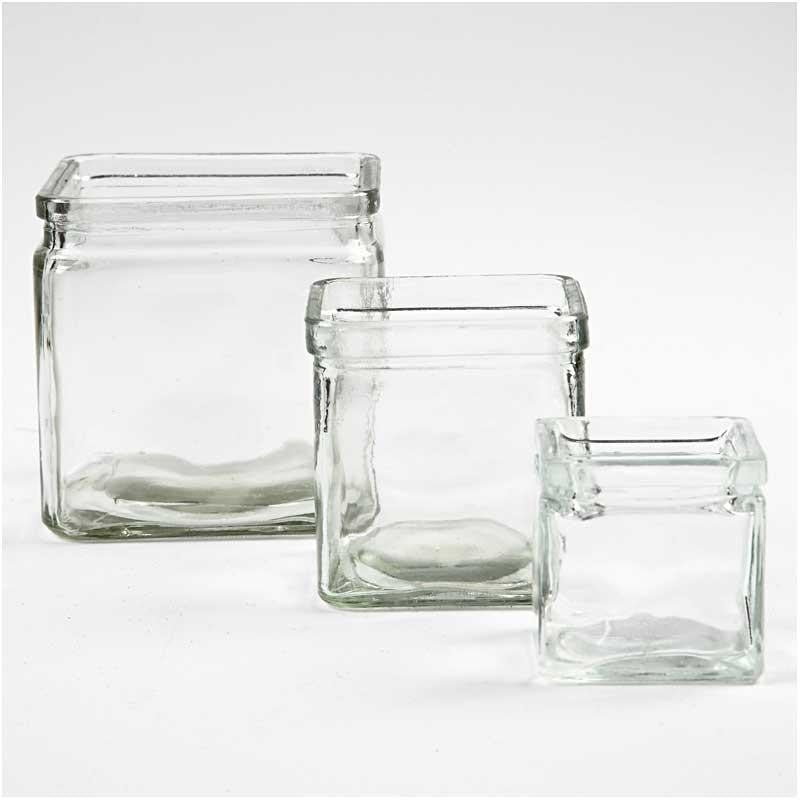 Bougeoir carré, H: 5,5 cm, taille 5,5x5,5 cm, 12 pc