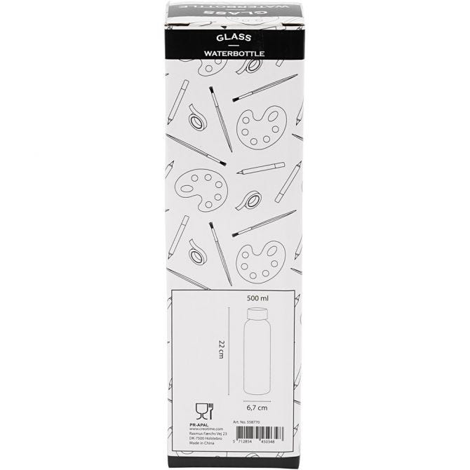 Bouteille d'eau, H: 22 cm, d 6,7 cm, 500 ml, 1 pièce
