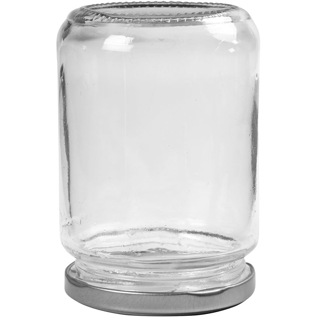 Bocal en verre, transparent, H: 11 cm, P: 7,5 cm - 6 pc